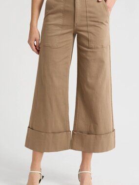 Pistola Maya High Waist Wide Leg Jeans Biscuit Size 25